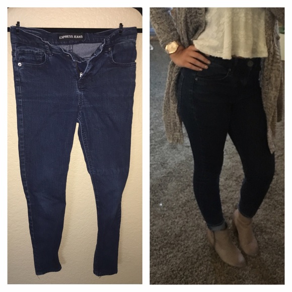 EXPRESS Dark Wash High Waisted Jeans