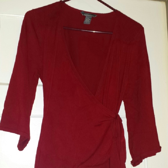 Red wrap around cardigan