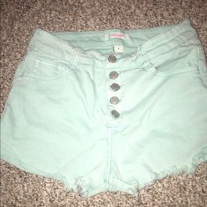 Blue high waisted shorts