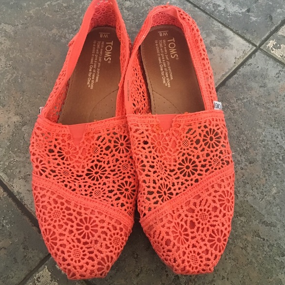 Neon Orange Crochet Toms