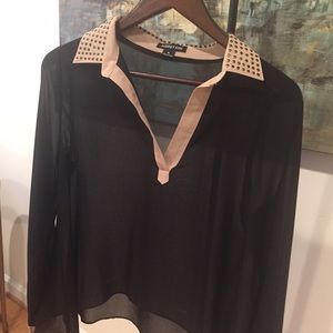 Black and Tan studded sheer blouse Black and Tan studded sheer blouse