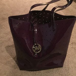 Unique MIchael Kors Tote bag plum