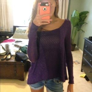 Purple Loose-Knot Sweater