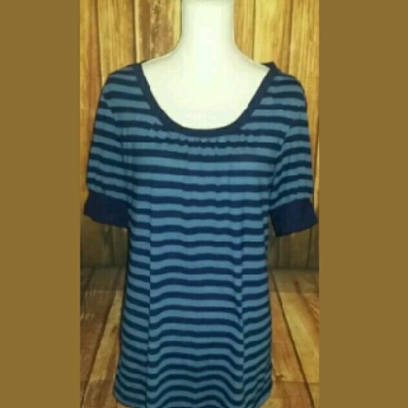 XXL Xhilaration Blue stripe Blouse Shirt Top