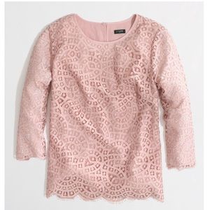J. Crew factory scalloped lace top
