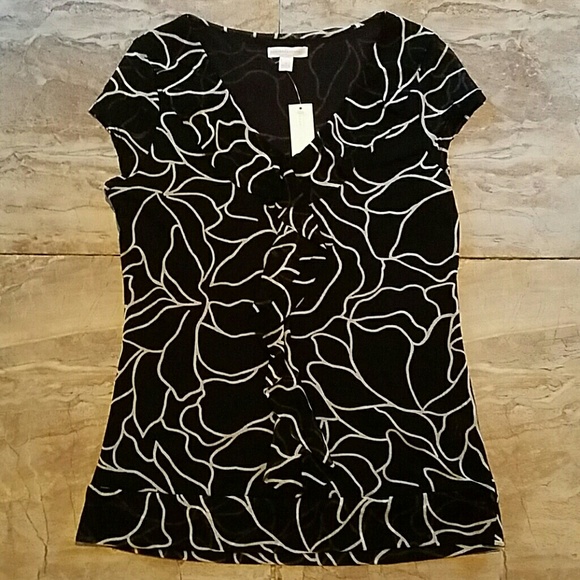 New! Black & White Dress Top