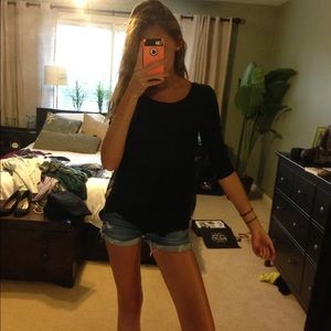 Black Tshirt with Sheer back panel.