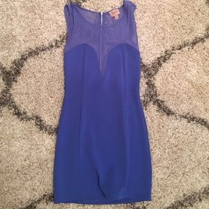 Topshop blue sheer mini dress. Size 6