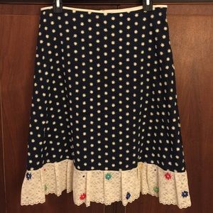 Anthropologie, navy blue skirt