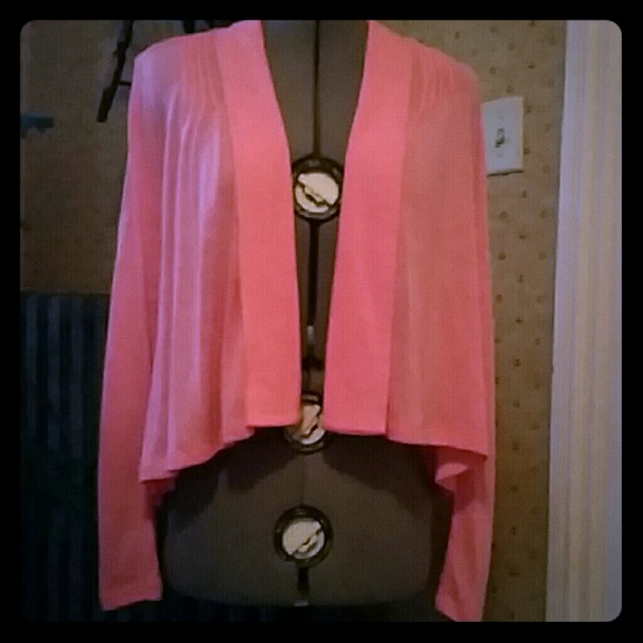 Pink hi-low cardigan