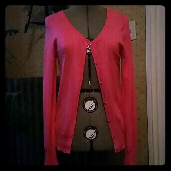 Pink button down cardigan