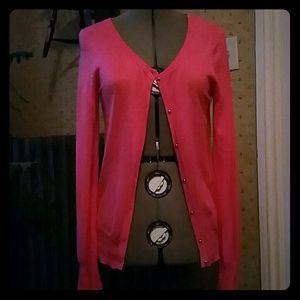 Pink button down cardigan