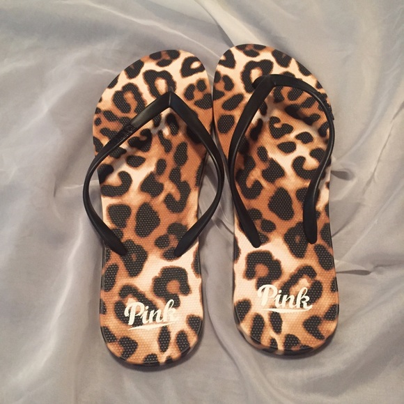 VS PINK leopard sandals