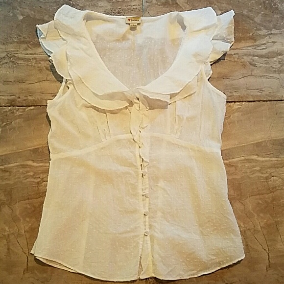 White Ruffle Collar Top