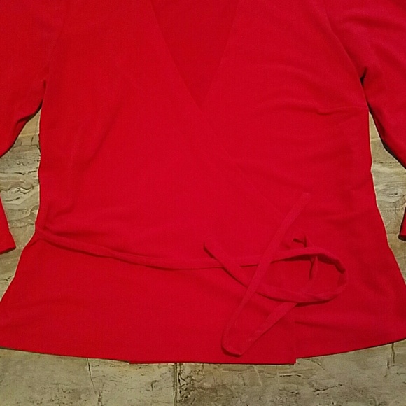 Red Wrap Style Top - Picture 2 of 4