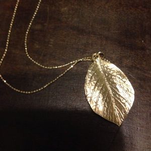 Long Gold Leaf Necklace
