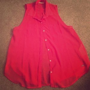 Buttoned down collard chiffon shirt