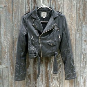 Vegan leather moto jacket