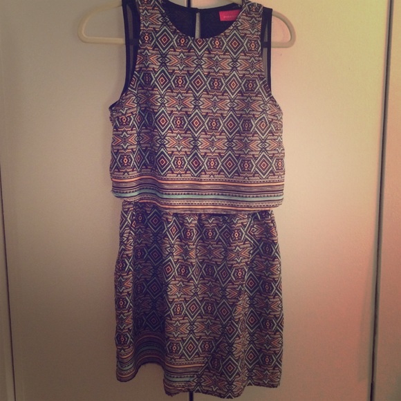 Pookie and Sebastian aztec print overlay dress