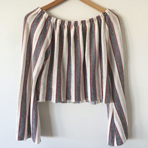 Zara Off The Shoulder Stripe Top