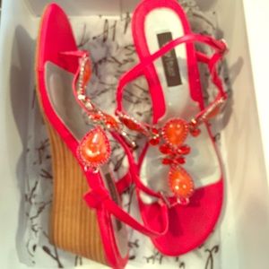 WHBM Jeweled Sandal Pumps