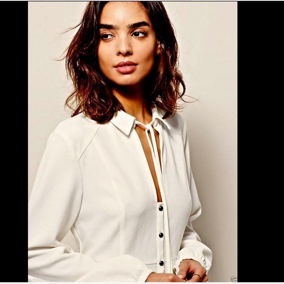 Free People ivory Daylight Mini Shirt Dress 2 - Picture 3 of 4