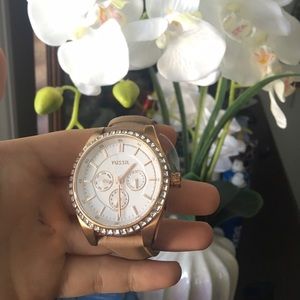 Leather fossil watch