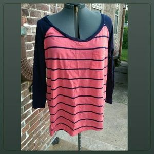 3 quarter length striped shir
