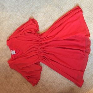 Red flared dress
