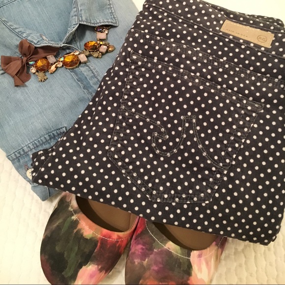 🌸PRICE REDUCED🌸AG Polka Dot Fine-Wale Cords