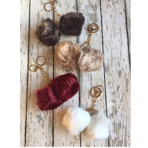 DOUBLE POM POM KEY CHAIN, so cute
