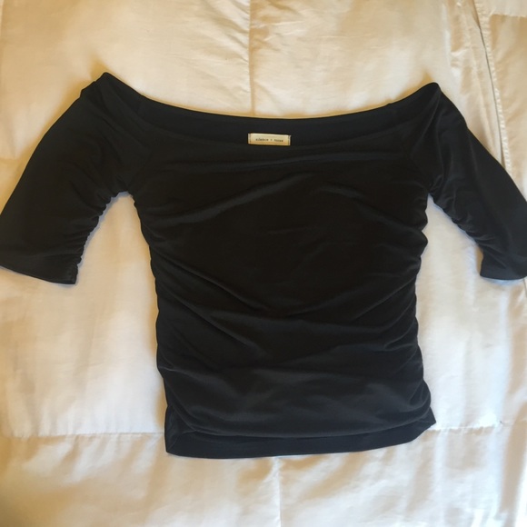 Black off the shoulder blouse