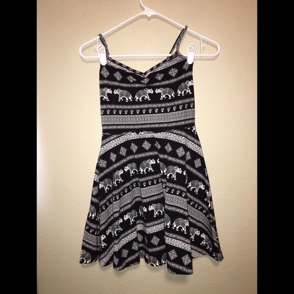 Elephant print baby doll dress