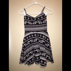 Elephant print baby doll dress