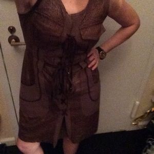 Tracy Reese faux leather lace-up dress