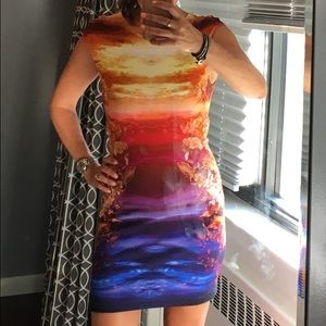 McQ Alexander McQueen sunset diamond stretch dress