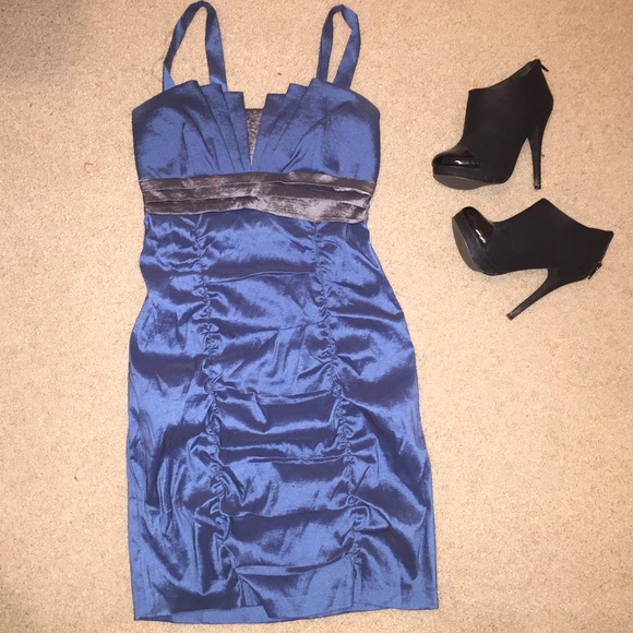 Blue and gray dress