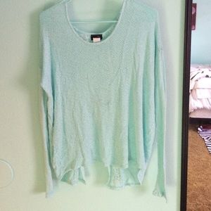 Knit sleeved Aqua sweater