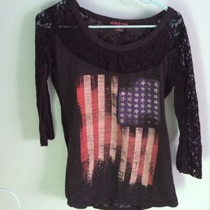 Black sleeved lace top