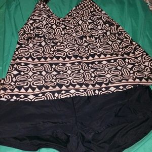 Boy short two piece bathing suit