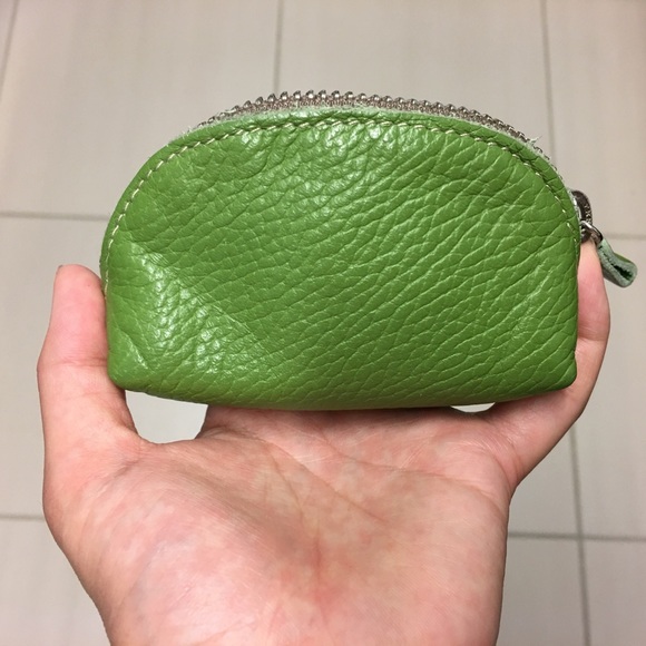 Genuine Leather Green Mini Pouch