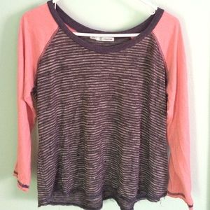Grey and pink sleeved top