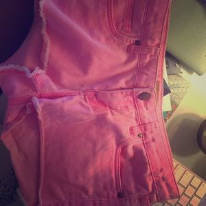 Pink Jean stretch shorts