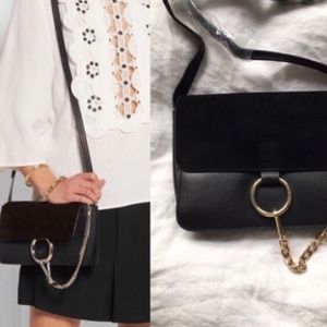 ❤️PRICE FINAL❤️Faux Suede Black Chain Bag