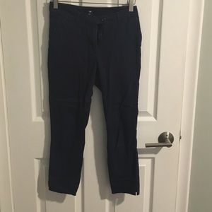 Navy skinny ankle slacks