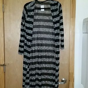 Open Cardigan Sweater.- Duster Large