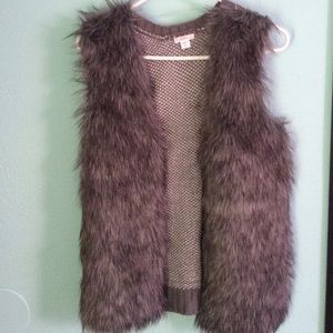 Grey fur vest