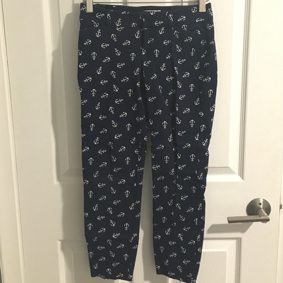 Navy anchor ankle pants