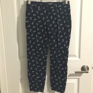 Navy anchor ankle pants