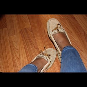 Sperry Top-Sider Angelfish Glitter Linen Gold